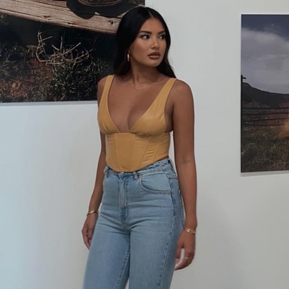 ZARA FAUX LEATHER CORSET